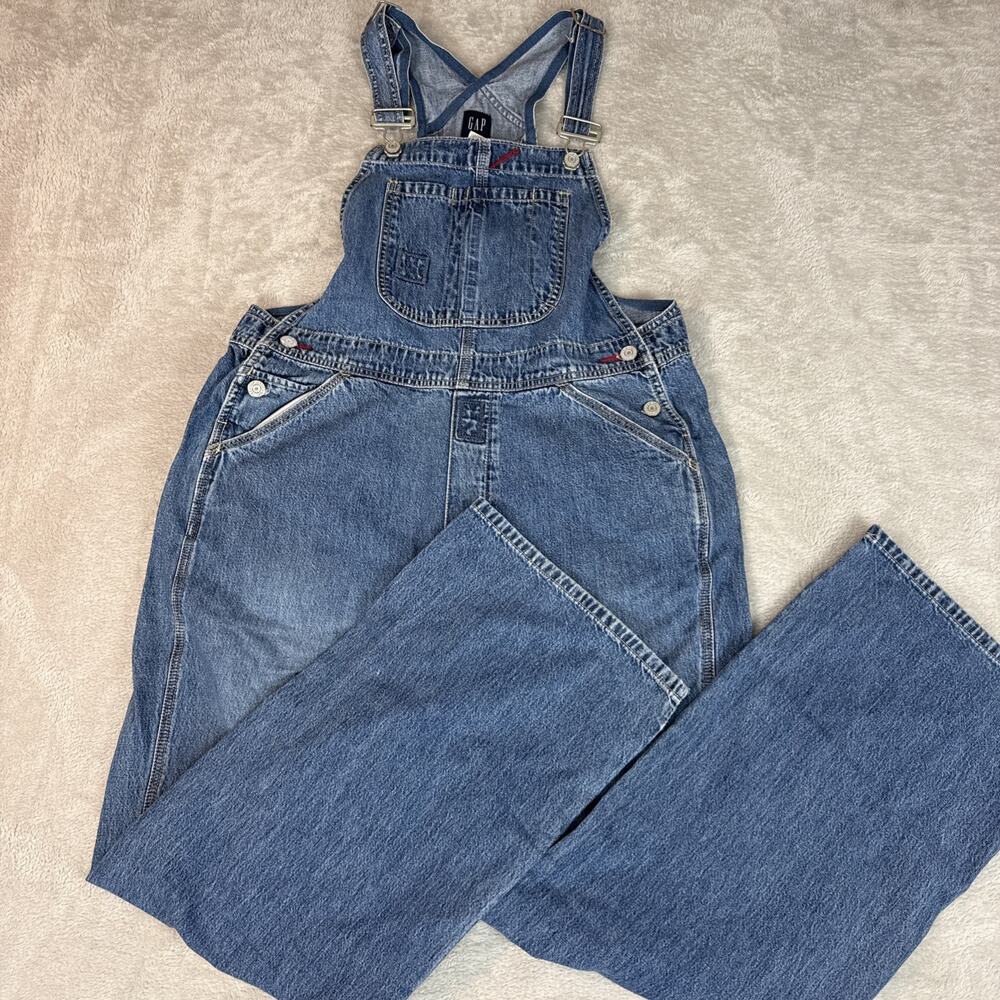 Y2K Women’s Gap Denim Overalls Hippie M Bib Blue Jeans Cotton Granola Western